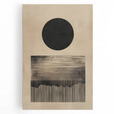 Abstract minimalist wall art on stretched canvas, showcasing soft pastel colors and geometric shapes, perfect for modern home decor or office interiors.