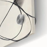 Modern Abstract Wall Art – Dynamic Charcoal Linework on Beige