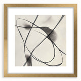 Modern Abstract Wall Art – Dynamic Charcoal Linework on Beige