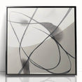 Modern Abstract Wall Art – Dynamic Charcoal Linework on Beige