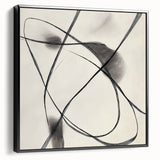 Modern Abstract Wall Art – Dynamic Charcoal Linework on Beige