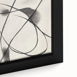Modern Abstract Wall Art – Dynamic Charcoal Linework on Beige
