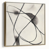 Modern Abstract Wall Art – Dynamic Charcoal Linework on Beige