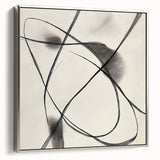 Modern Abstract Wall Art – Dynamic Charcoal Linework on Beige