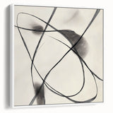 Modern Abstract Wall Art – Dynamic Charcoal Linework on Beige