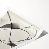 Modern Abstract Wall Art – Dynamic Charcoal Linework on Beige