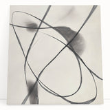 Modern Abstract Wall Art – Dynamic Charcoal Linework on Beige