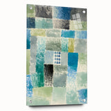 Modern Wall Art: Abstract Patchwork in Cool Tones – Tranquil Contemporary Decor