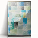 Modern Wall Art: Abstract Patchwork in Cool Tones – Tranquil Contemporary Decor