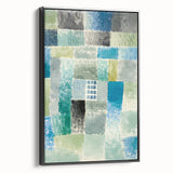 Modern Wall Art: Abstract Patchwork in Cool Tones – Tranquil Contemporary Decor