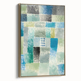 Modern Wall Art: Abstract Patchwork in Cool Tones – Tranquil Contemporary Decor