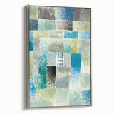 Modern Wall Art: Abstract Patchwork in Cool Tones – Tranquil Contemporary Decor