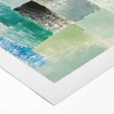 Modern Wall Art: Abstract Patchwork in Cool Tones – Tranquil Contemporary Decor