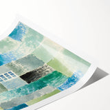 Modern Wall Art: Abstract Patchwork in Cool Tones – Tranquil Contemporary Decor
