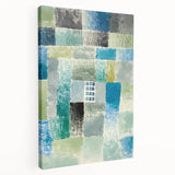 Modern Wall Art: Abstract Patchwork in Cool Tones – Tranquil Contemporary Decor