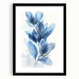 Acrylic Dining Room Artwork – Blue Botanical Framed Wall Print