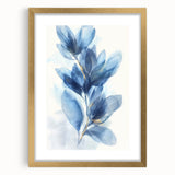 Acrylic Dining Room Artwork – Blue Botanical Framed Wall Print