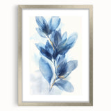 Acrylic Dining Room Artwork – Blue Botanical Framed Wall Print