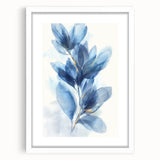 Acrylic Dining Room Artwork – Blue Botanical Framed Wall Print