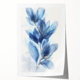 Acrylic Dining Room Artwork – Blue Botanical Framed Wall Print