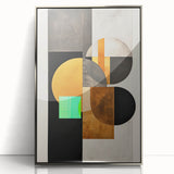 Framed acrylic wall art in an abstract minimalist design, featuring silver tones and sleek lines, ideal for modern home decor and enhancing any interior space.