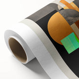 Abstract minimalist wall art printed on rolled canvas, featuring soft pastel colors and geometric shapes, ideal for modern home decor. Packaged securely in a protective tube.