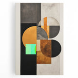 Abstract minimalist wall art on stretched canvas showcasing soft pastel colors and geometric shapes, perfect for modern home decor and artistic ambiance.