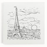 Black and White Expressionist Eiffel Tower Wall Art