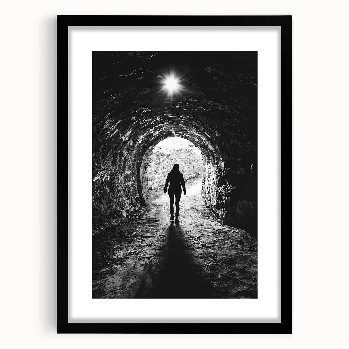 Framed black landscape artwork depicting intricate cave designs, showcasing stunning textures and details, ideal for modern home decor or art collections.