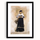 Romantic Art Prints: Young Woman with a Black Skirt - Timeless Portrait