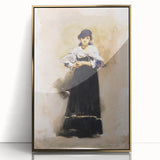 Romantic Art Prints: Young Woman with a Black Skirt - Timeless Portrait