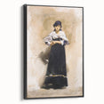 Romantic Art Prints: Young Woman with a Black Skirt - Timeless Portrait