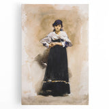 Romantic Art Prints: Young Woman with a Black Skirt - Timeless Portrait