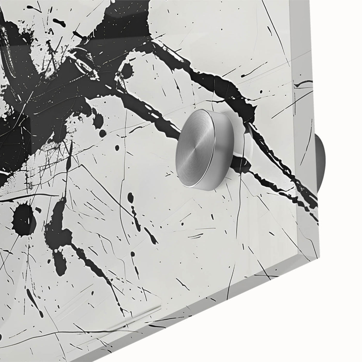 Abstract Black and White Paint Splatter Wall Art – Framed & Canvas