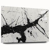 Abstract Black and White Paint Splatter Wall Art – Framed & Canvas