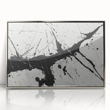 Abstract Black and White Paint Splatter Wall Art – Framed & Canvas