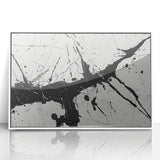 Abstract Black and White Paint Splatter Wall Art – Framed & Canvas
