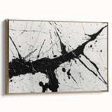 Abstract Black and White Paint Splatter Wall Art – Framed & Canvas