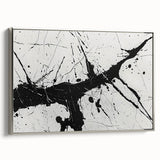 Abstract Black and White Paint Splatter Wall Art – Framed & Canvas