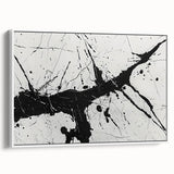 Abstract Black and White Paint Splatter Wall Art – Framed & Canvas