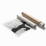 Abstract Black and White Paint Splatter Wall Art – Framed & Canvas