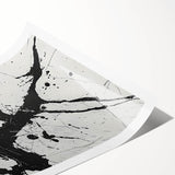Abstract Black and White Paint Splatter Wall Art – Framed & Canvas