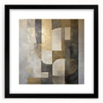 Abstract Geometric Wall Art – Gold and Gray Modern Canvas Print