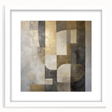 Abstract Geometric Wall Art – Gold and Gray Modern Canvas Print