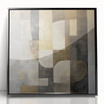 Abstract Geometric Wall Art – Gold and Gray Modern Canvas Print