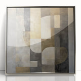Abstract Geometric Wall Art – Gold and Gray Modern Canvas Print