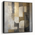 Abstract Geometric Wall Art – Gold and Gray Modern Canvas Print