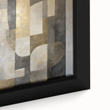 Abstract Geometric Wall Art – Gold and Gray Modern Canvas Print