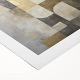 Abstract Geometric Wall Art – Gold and Gray Modern Canvas Print