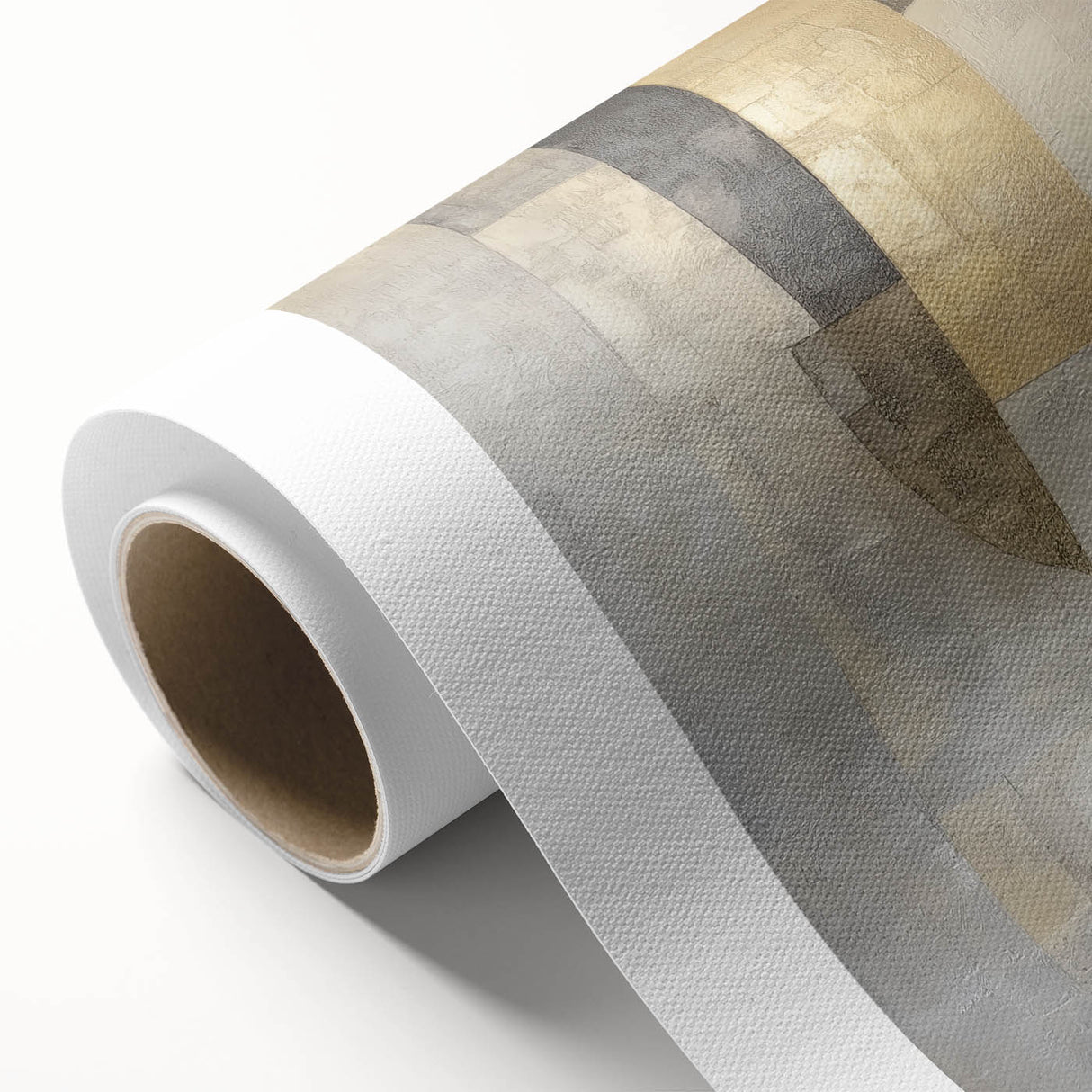 Abstract Geometric Wall Art – Gold and Gray Modern Canvas Print